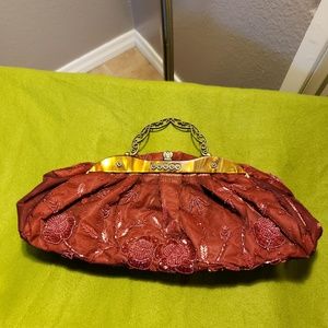 Red beaded handbag